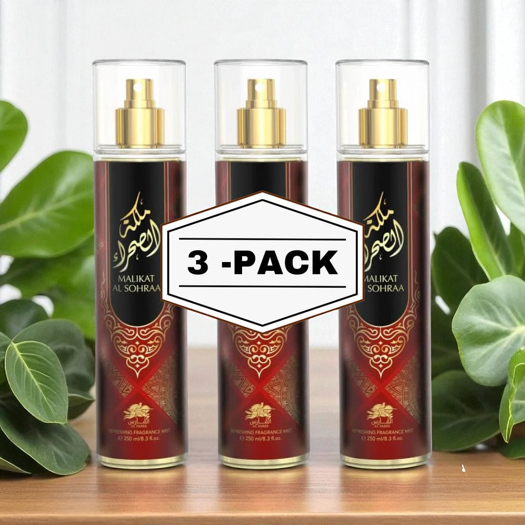 Al Fares Malikat Al Sohraa Body Mist 250ML 3 Pack