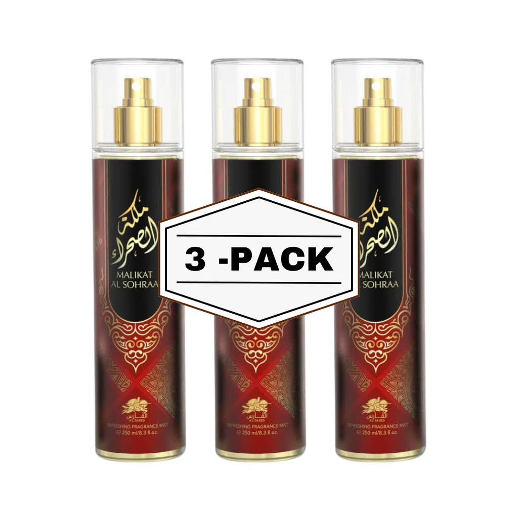 Al Fares Malikat Al Sohraa Body Mist 250ML 3 Pack