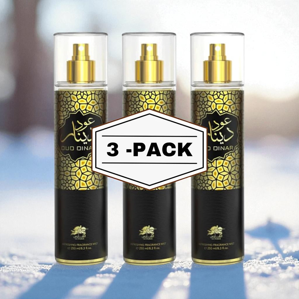 Al Fares Oud Dinar Body Mist 250ML 3 Pack