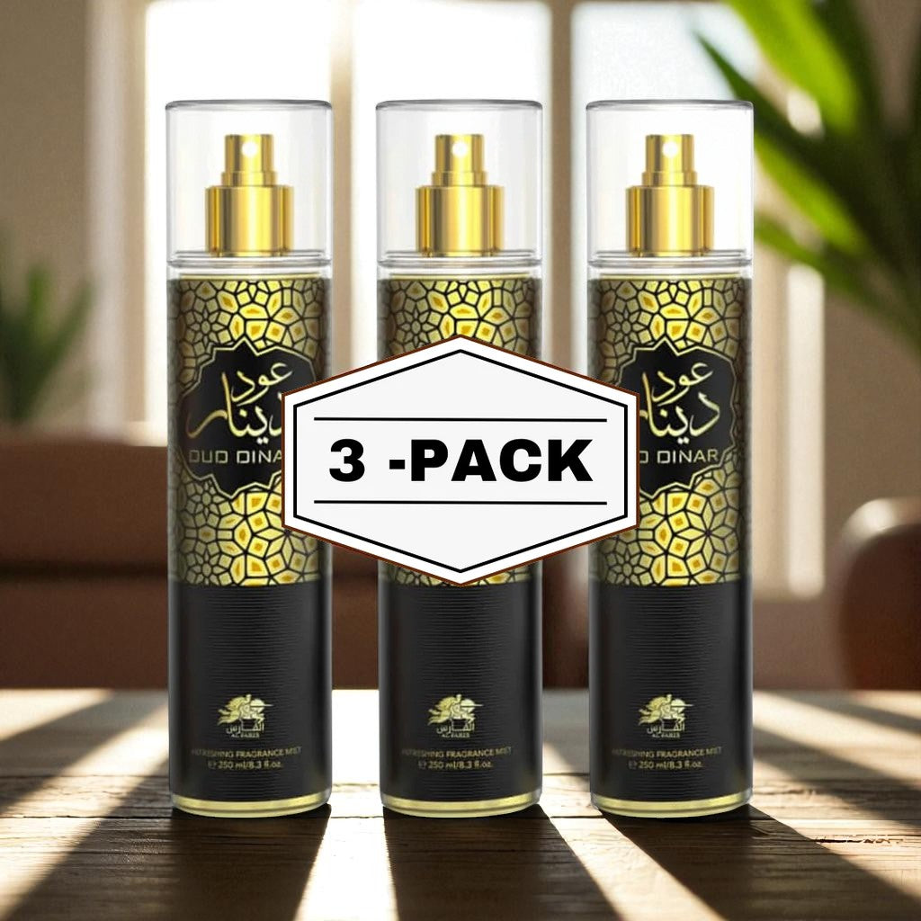 Al Fares Oud Dinar Body Mist 250ML 3 Pack