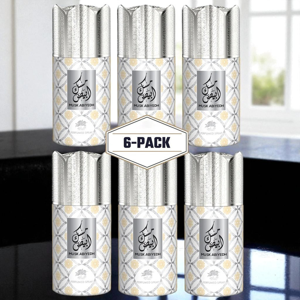 AL FARES Musk Abiyedh Perfume Deodorant 250ml 6x PACK