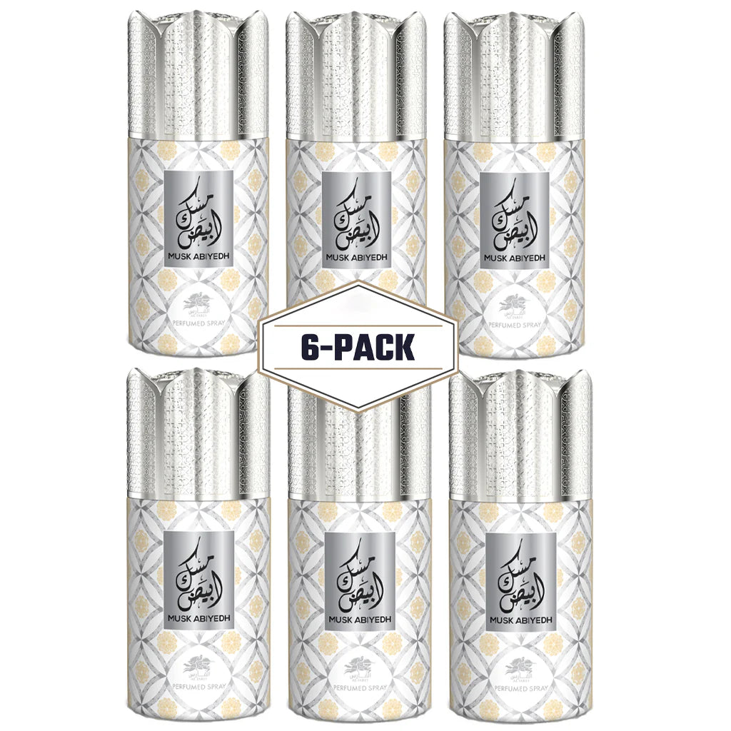 AL FARES Musk Abiyedh Perfume Deodorant 250ml 6x PACK