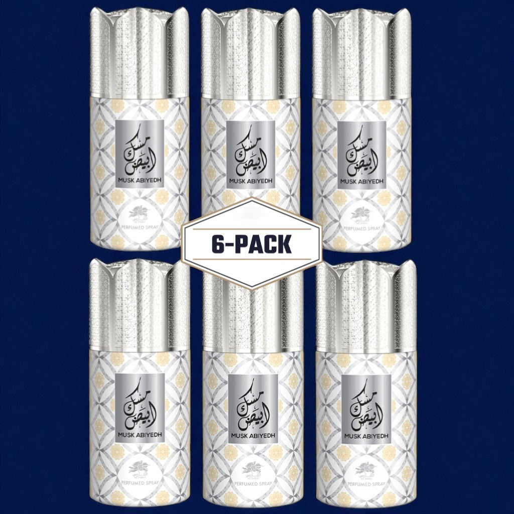 AL FARES MUSK ABIYEDH Perfume Deodorant 250ML – 6 Pack