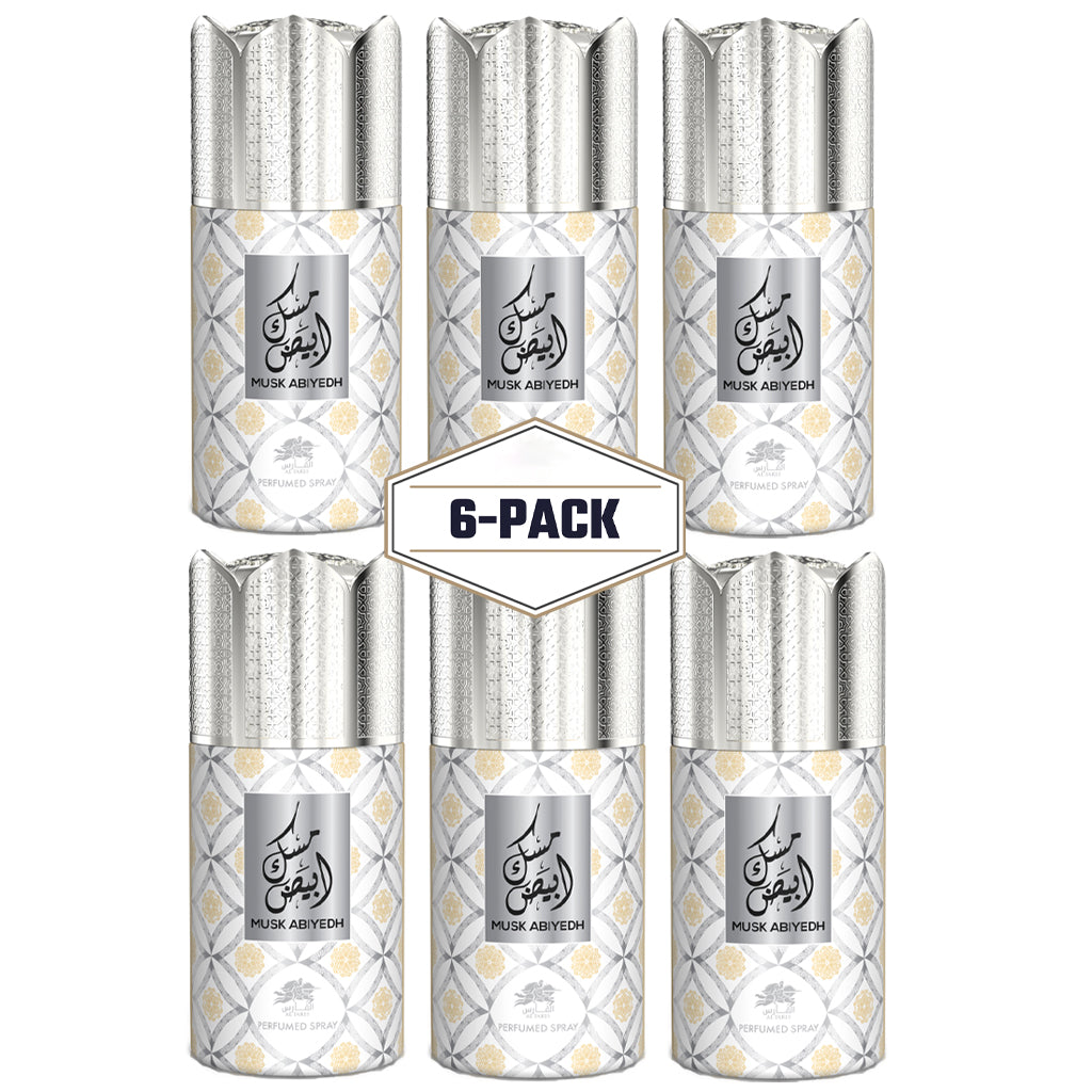 AL FARES MUSK ABIYEDH Perfume Deodorant 250ML – 6 Pack