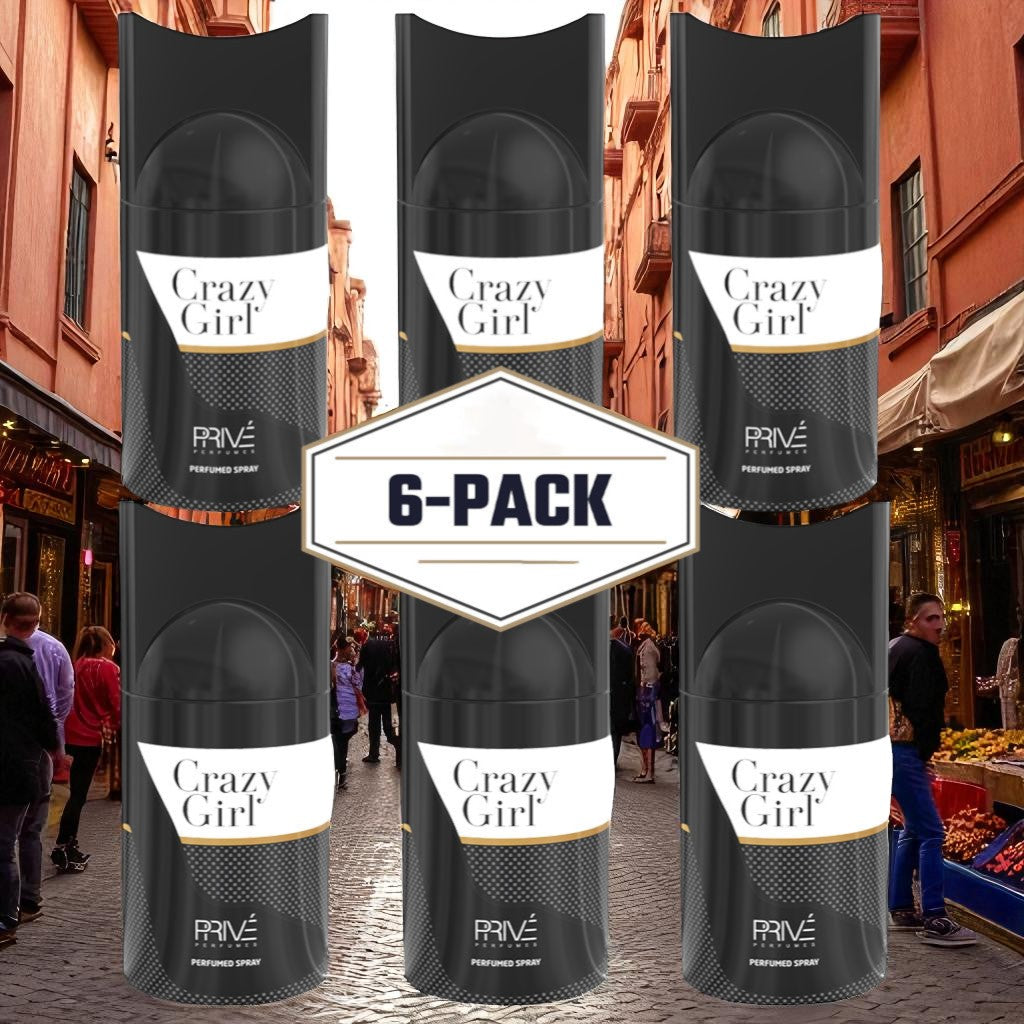 PRIVE CRAZY GIRL Perfume Deodorant 250ML – 6 Pack