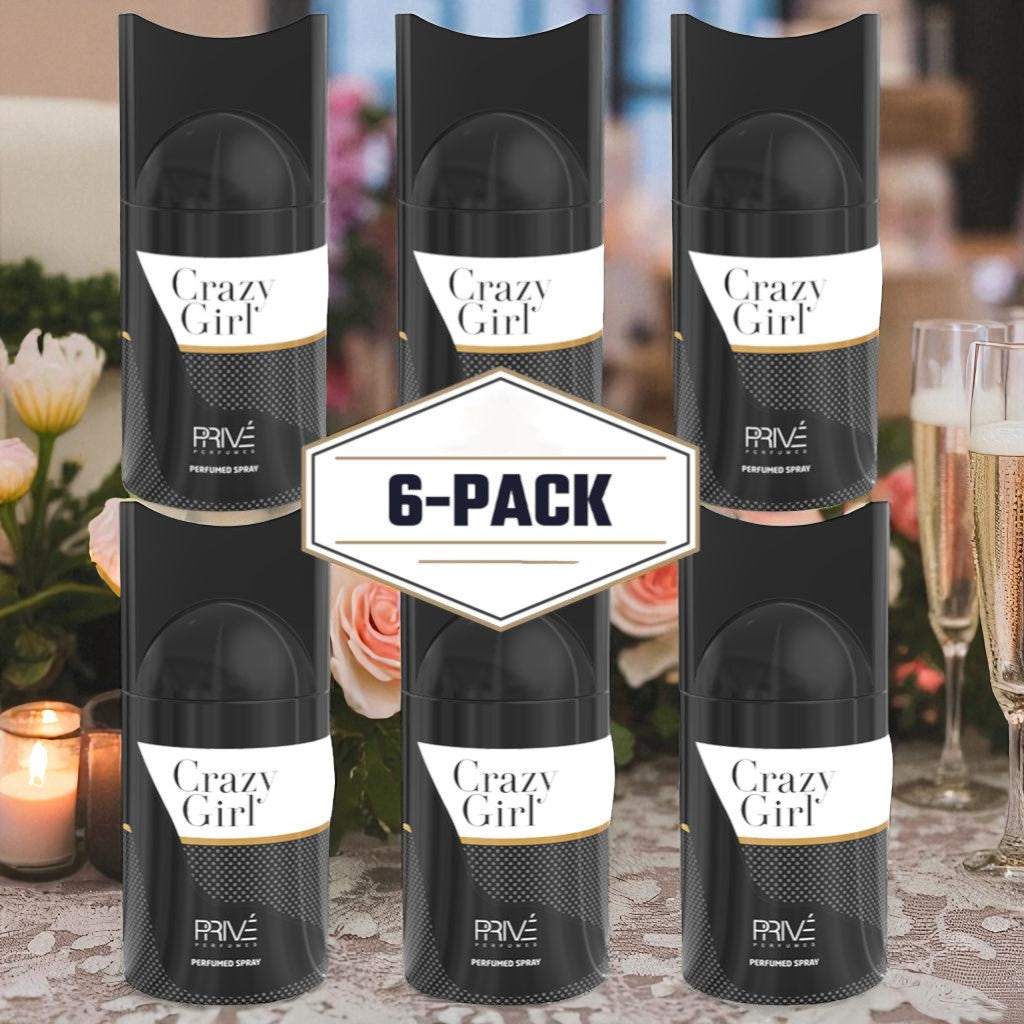 PRIVE CRAZY GIRL Perfume Deodorant 250ML – 6 Pack