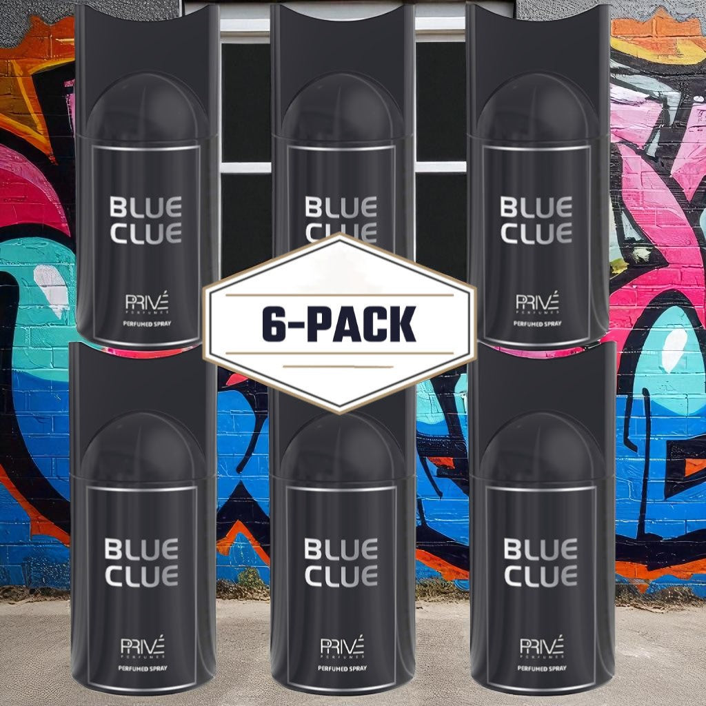 PRIVE BLUE CLUE Perfume Deodorant 250ML – 6 Pack