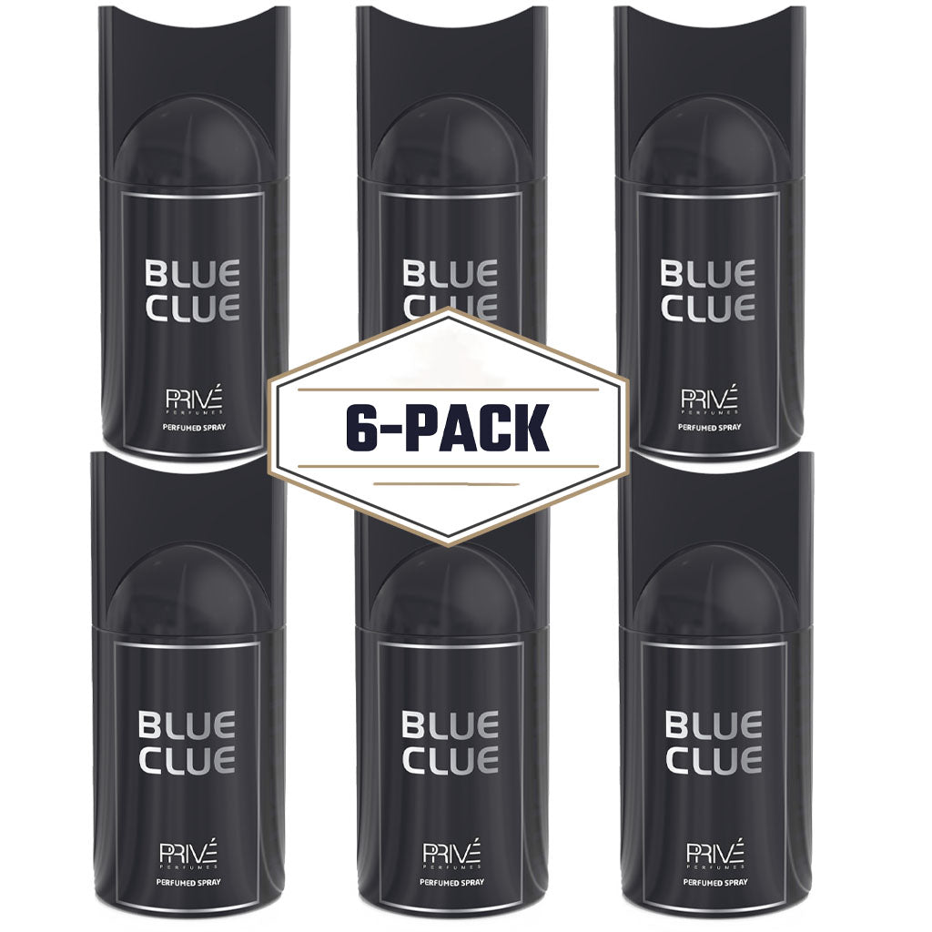 PRIVE BLUE CLUE Perfume Deodorant 250ML – 6 Pack
