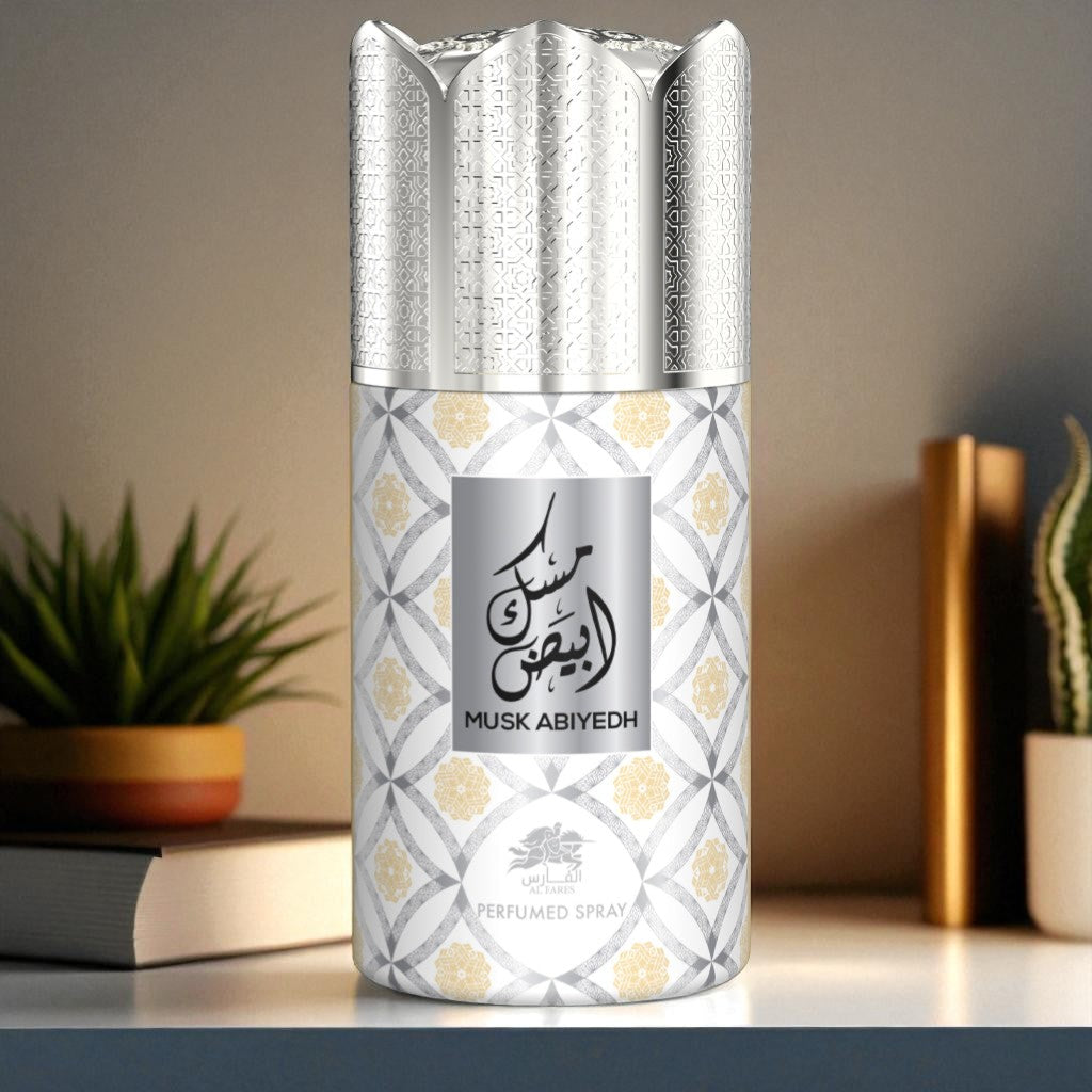 AL FARES MUSK ABIYEDH Perfume Deodorant 250ML – 6 Pack