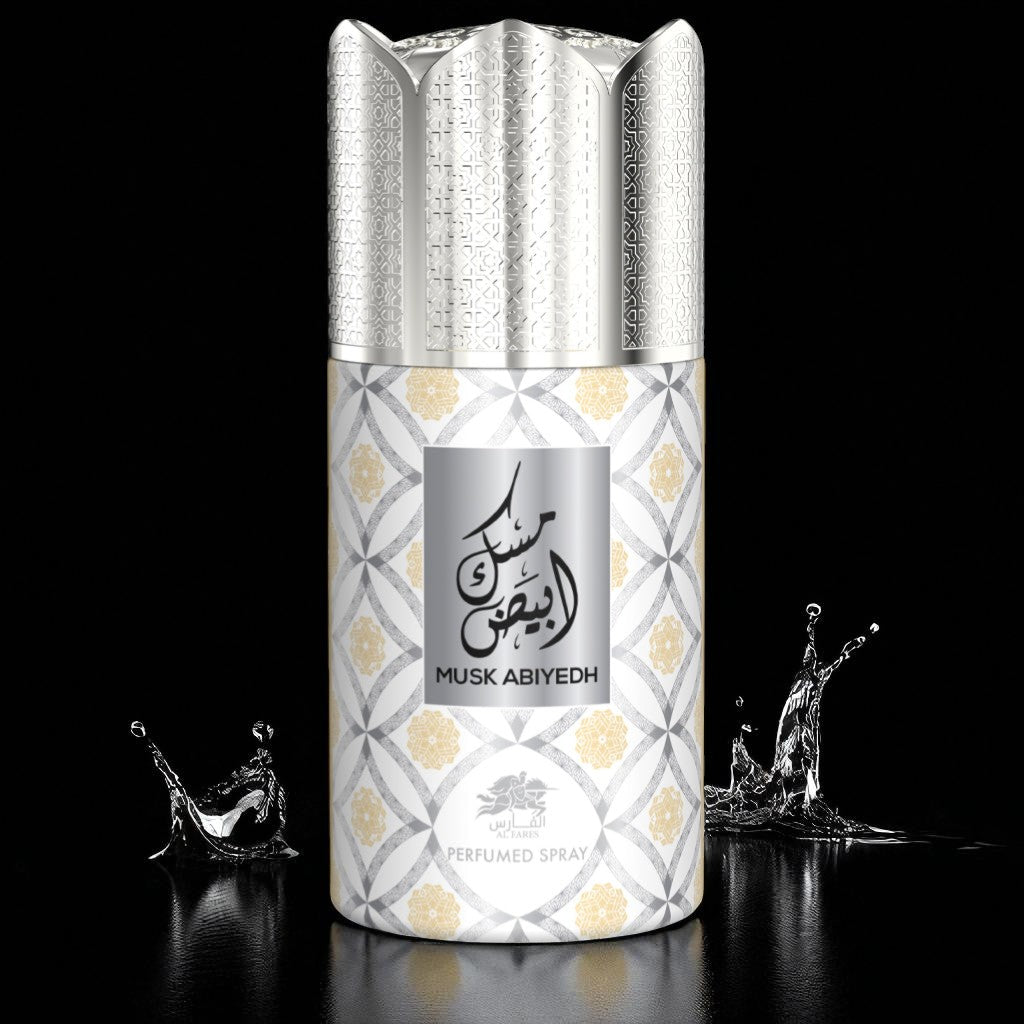 AL FARES MUSK ABIYEDH Perfume Deodorant 250ML – 6 Pack
