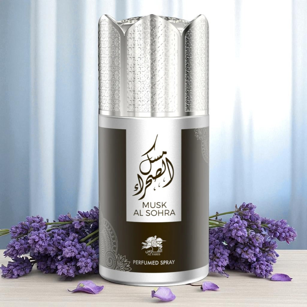 AL FARES Musk Al Sohra Perfume Deodorant 250ml 6x PACK
