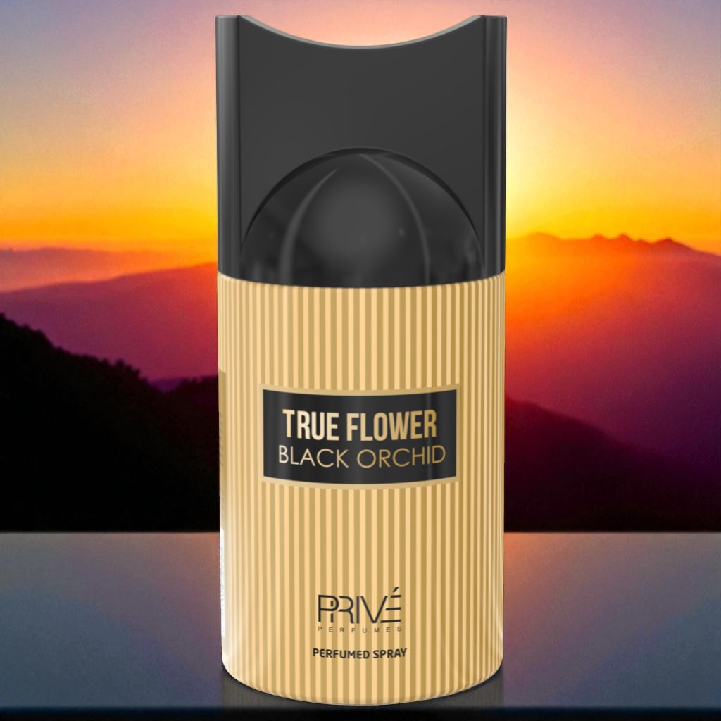 PRIVE TRUE FLOWER BLACK ORCHID Perfume Deodorant 250ML – 6 Pack