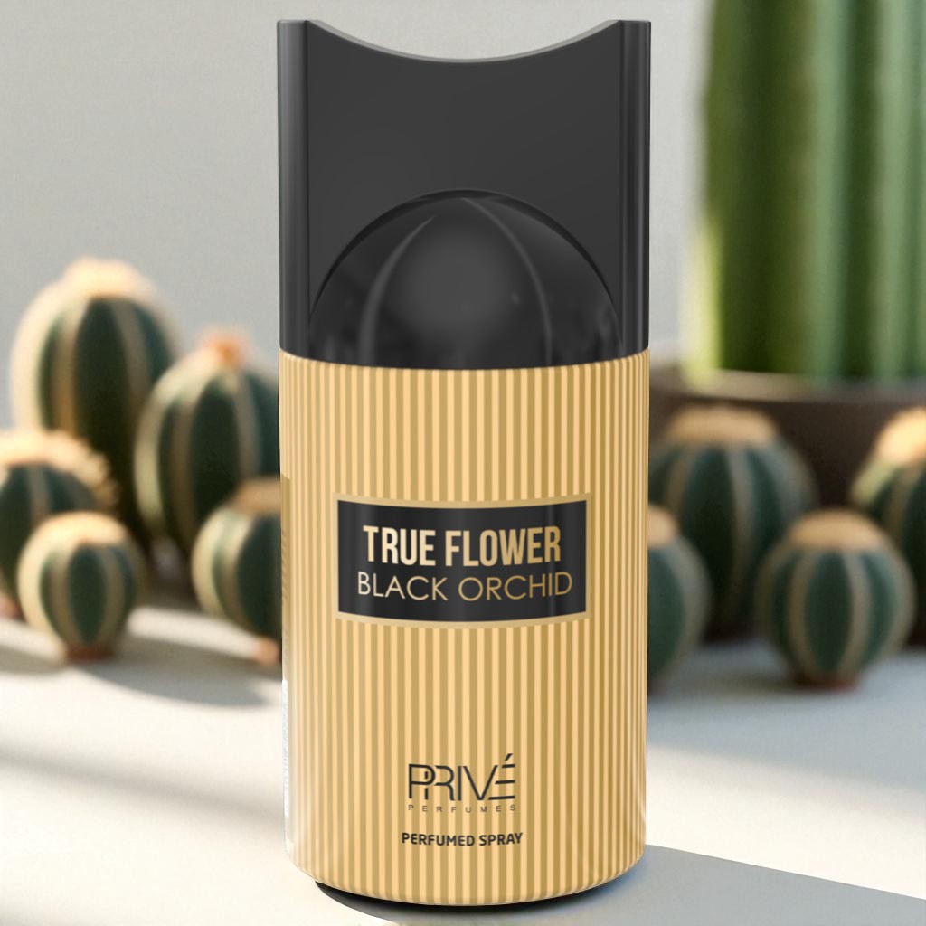 PRIVE TRUE FLOWER BLACK ORCHID Perfume Deodorant 250ML – 6 Pack