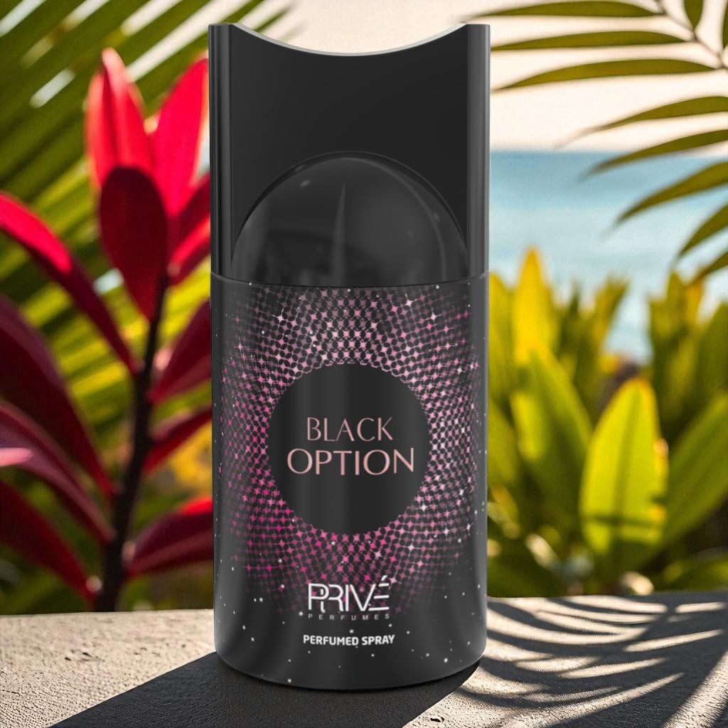 PRIVE BLACK OPTION Perfume Deodorant 250ML – 6 Pack