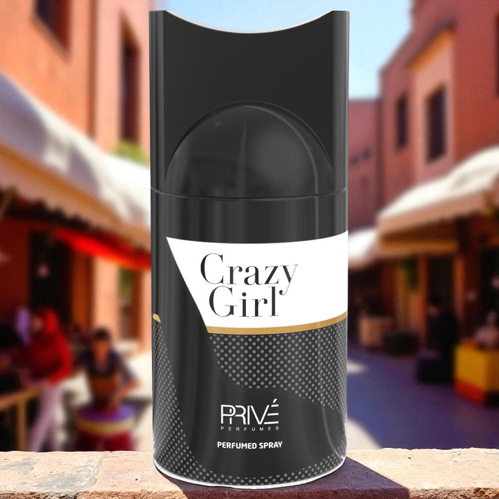 PRIVE CRAZY GIRL Perfume Deodorant 250ML – 6 Pack