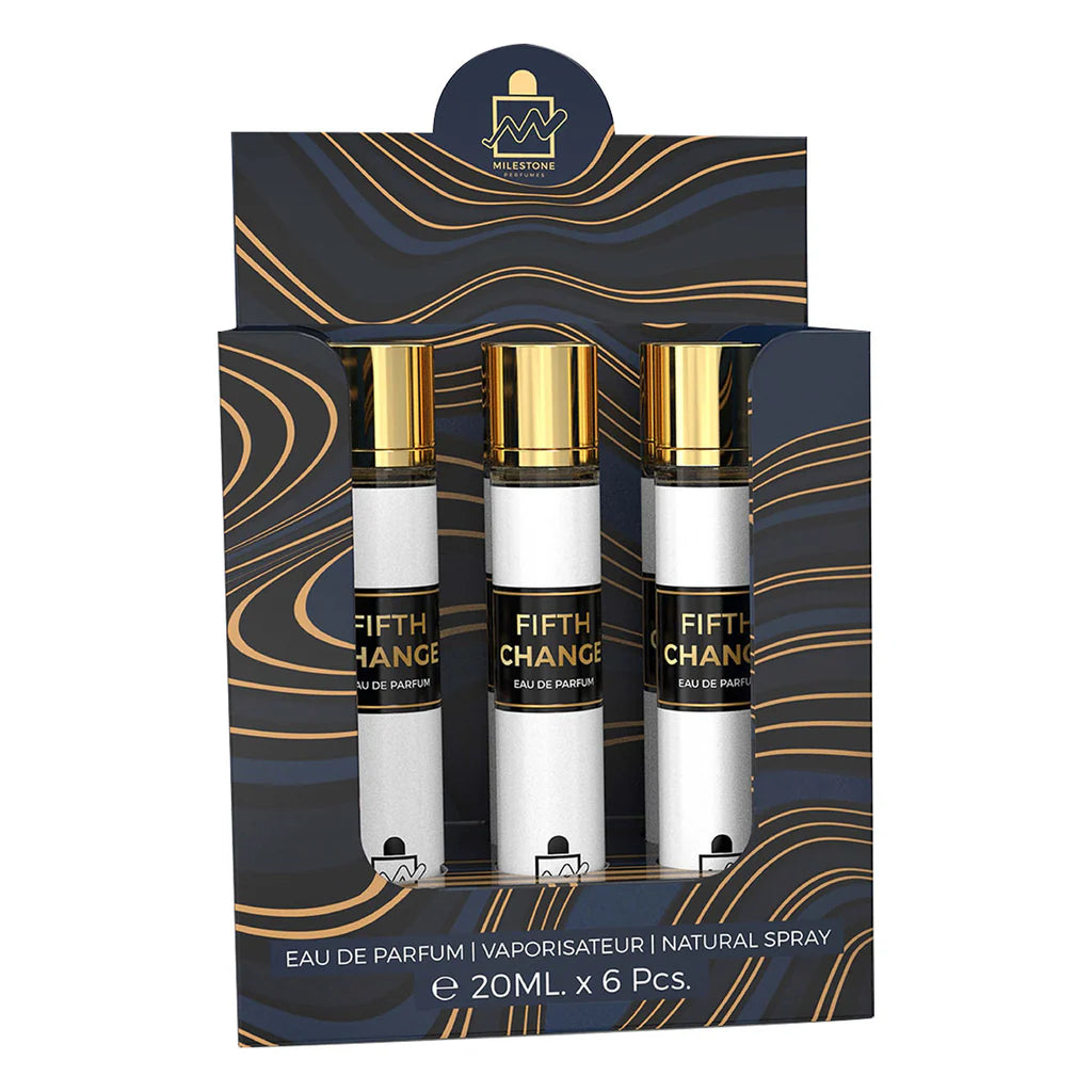 MILESTONE FIFTH CHANGE (Pour Femma) Eau De Parfum 5x 20ml Plus 1 Free Tester