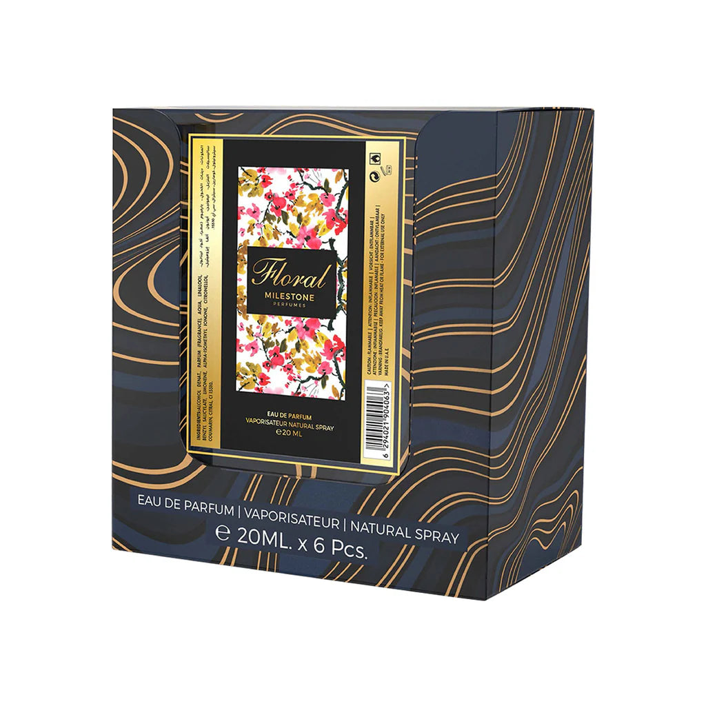 MILESTONE FLORAL Unisex Eau De Parfum 5x 20ml Plus 1 Free Tester