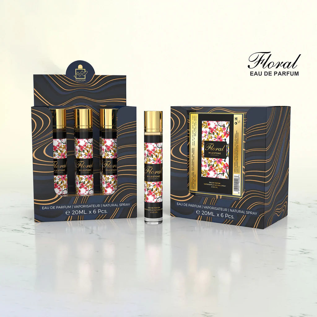 MILESTONE FLORAL Unisex Eau De Parfum 5x 20ml Plus 1 Free Tester