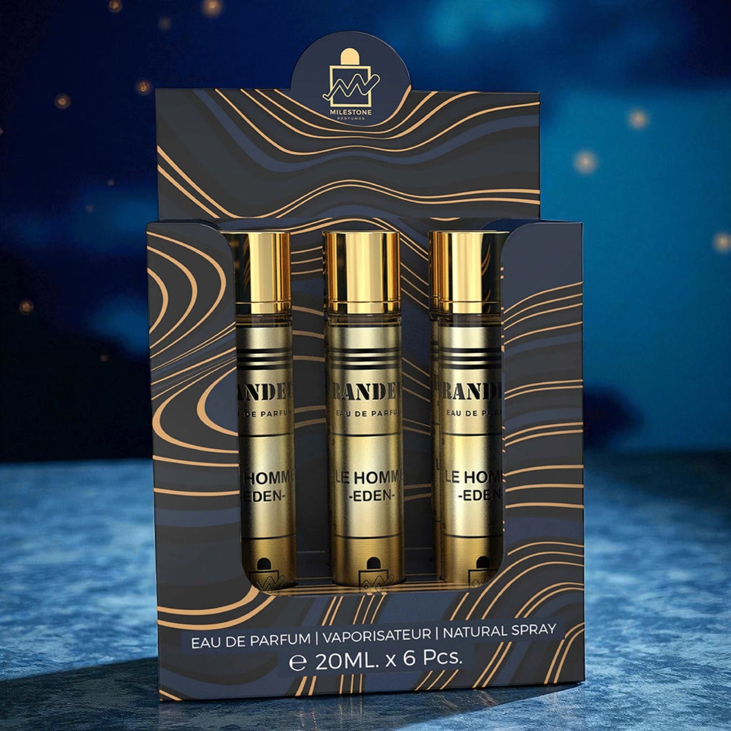 MILESTONE Grandeur Le Homme Eden Eau De Parfum 5x 20ml Plus 1 Free Tester
