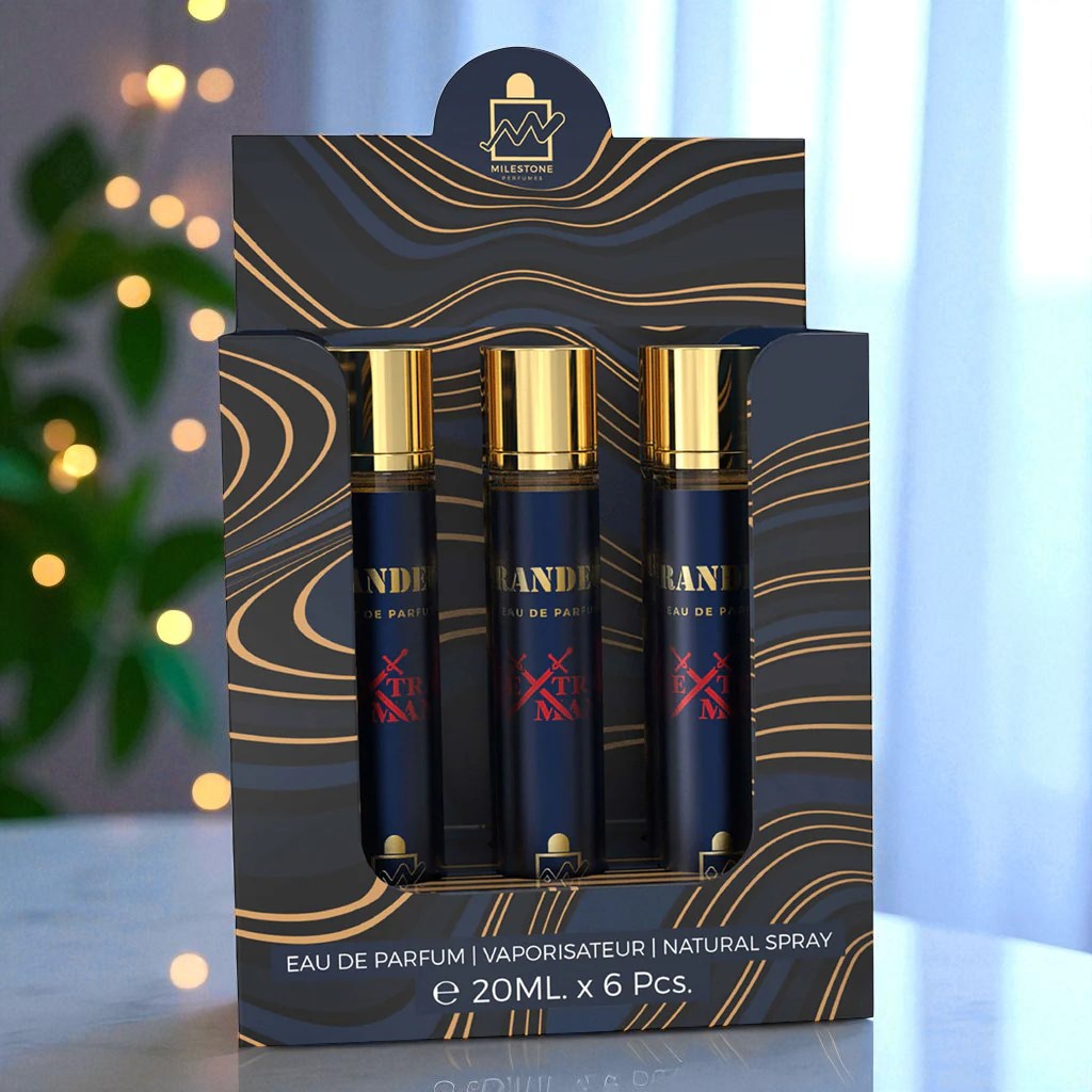 MILESTONE Grandeur Extra Man Eau De Parfum 5x 20ml Plus 1 Free Tester