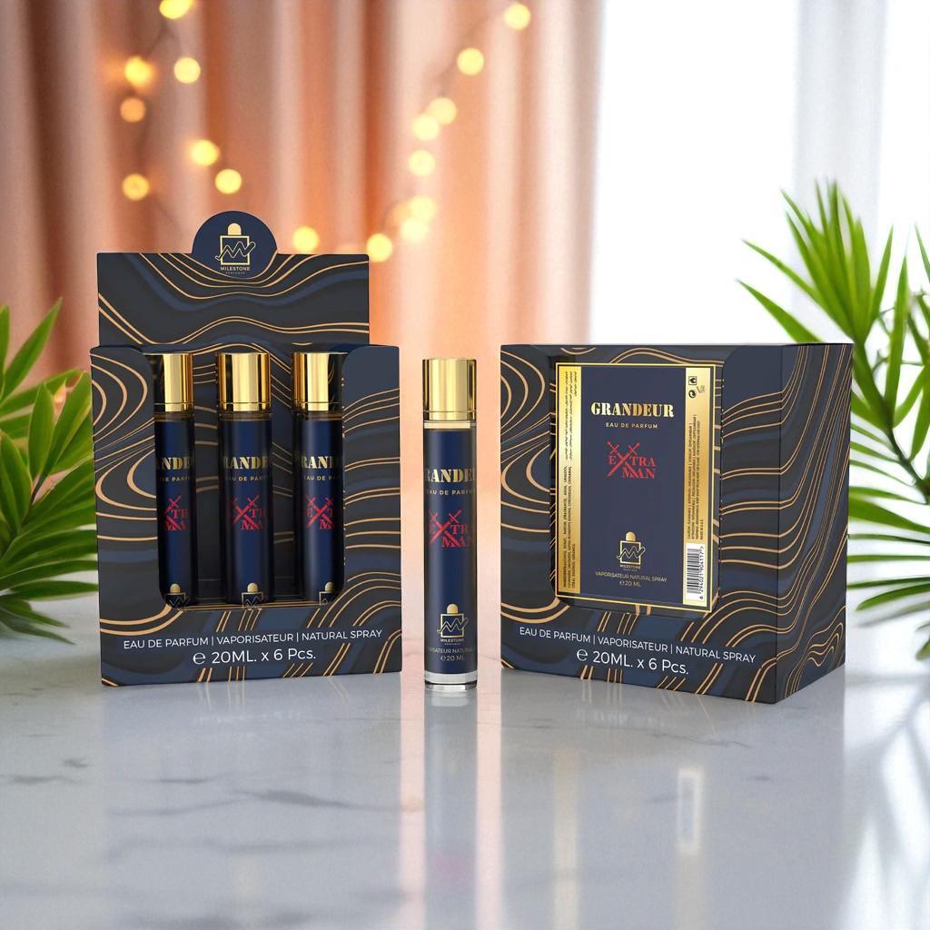 MILESTONE Grandeur Extra Man Eau De Parfum 5x 20ml Plus 1 Free Tester