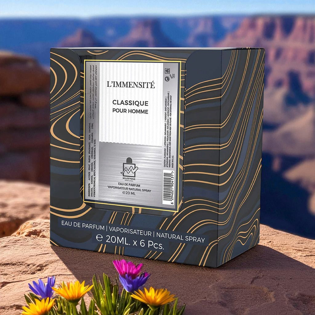 MILESTONE L'IMMENSITE CLASSIC POUR HOMME Eau De Parfum 5x 20ml Plus 1 Free Tester