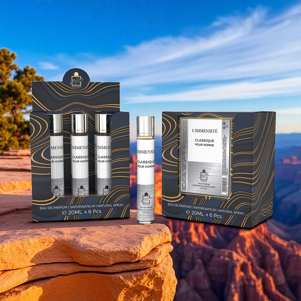 MILESTONE L'IMMENSITE CLASSIC POUR HOMME Eau De Parfum 5x 20ml Plus 1 Free Tester