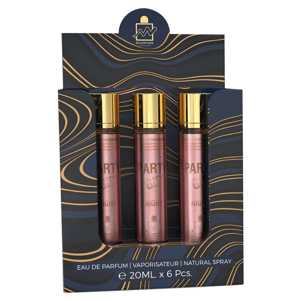 MILESTONE Party Girl Night (Pour Femme) Eau De Parfum 5x 20ml Plus 1 Free Tester