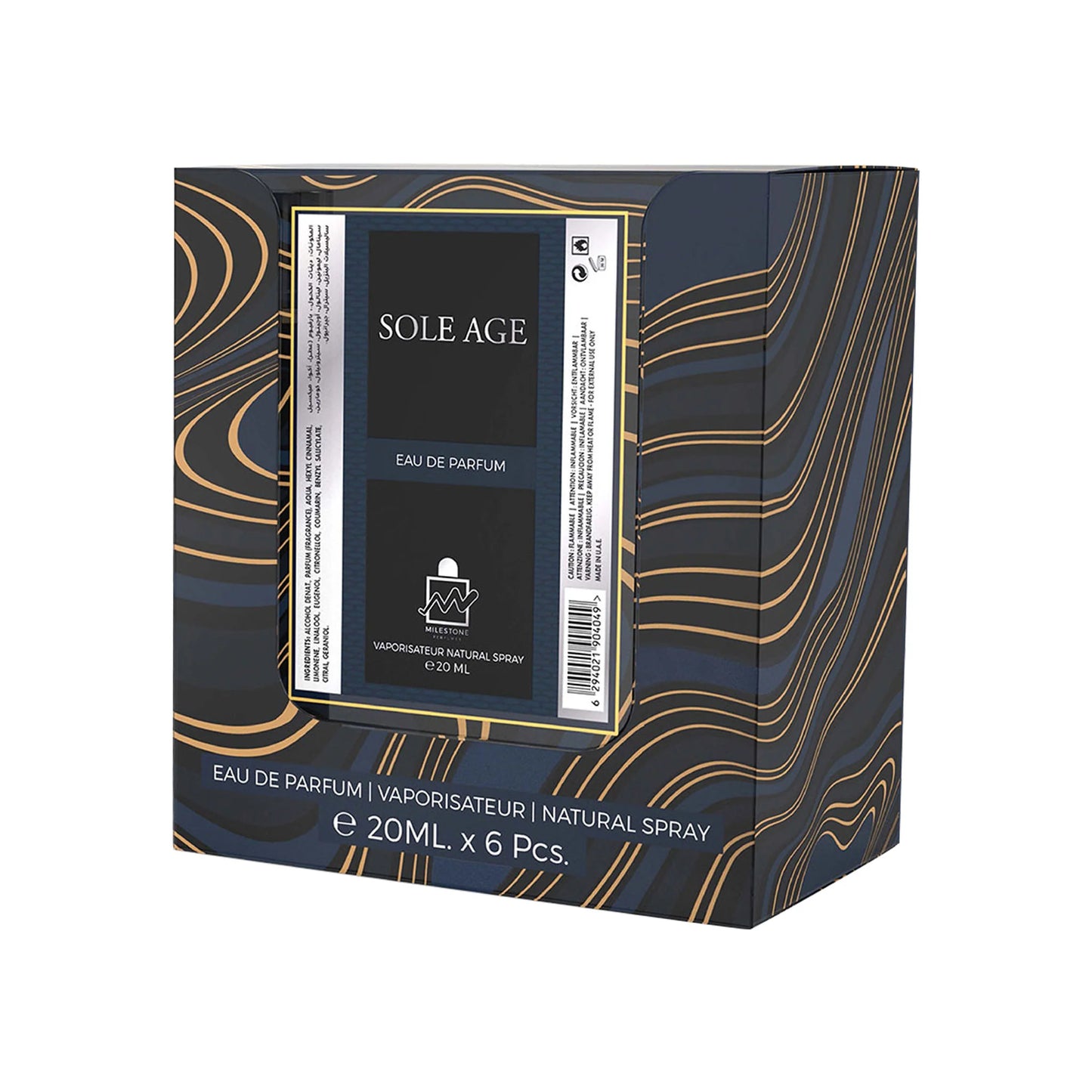 MILESTONE SOLE AGE Pour Homme Eau De Parfum 5x 20ml Plus 1 Free Tester