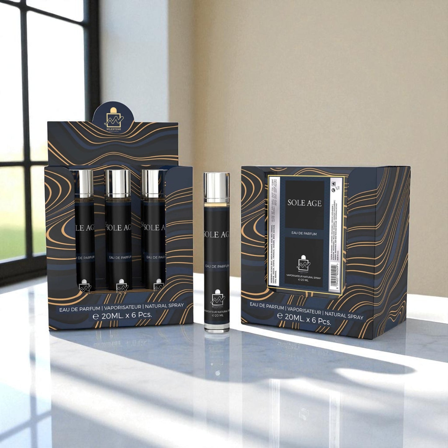 MILESTONE SOLE AGE Pour Homme Eau De Parfum 5x 20ml Plus 1 Free Tester