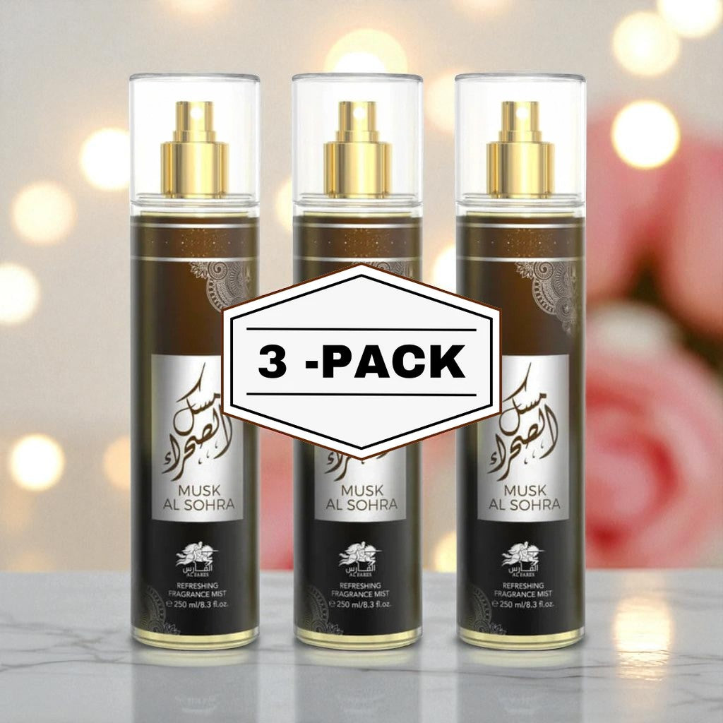 Al Fares Musk Al Sohra Body Mist 250ML 3 Pack