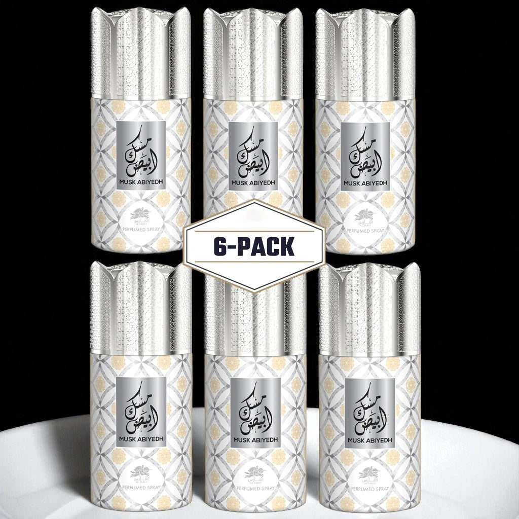 AL FARES Musk Abiyedh Perfume Deodorant 250ml 6x PACK