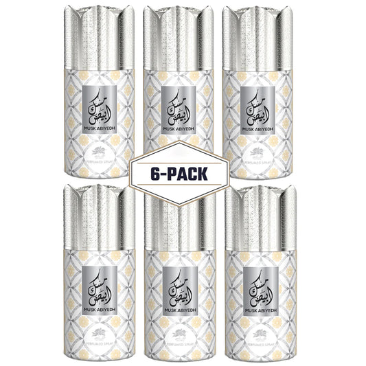 AL FARES Musk Abiyedh Perfume Deodorant 250ml 6x PACK