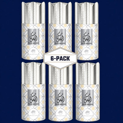 AL FARES MUSK ABIYEDH Perfume Deodorant 250ML – 6 Pack