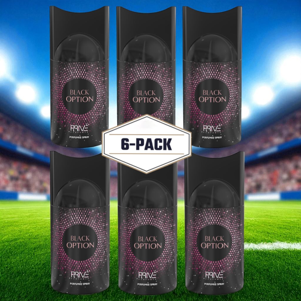 PRIVE BLACK OPTION Perfume Deodorant 250ML – 6 Pack