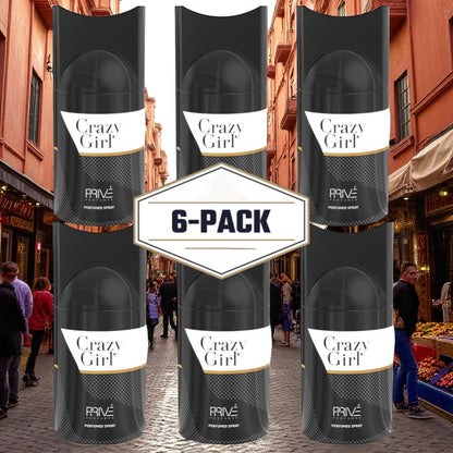 PRIVE CRAZY GIRL Perfume Deodorant 250ML – 6 Pack