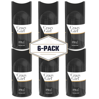 PRIVE CRAZY GIRL Perfume Deodorant 250ML – 6 Pack