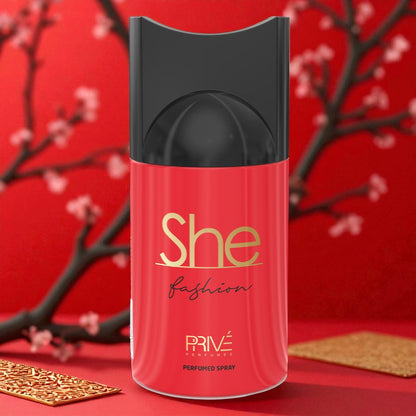 PRIVE SHE FASHION Perfume Deodorant 250ML – 6 Pack