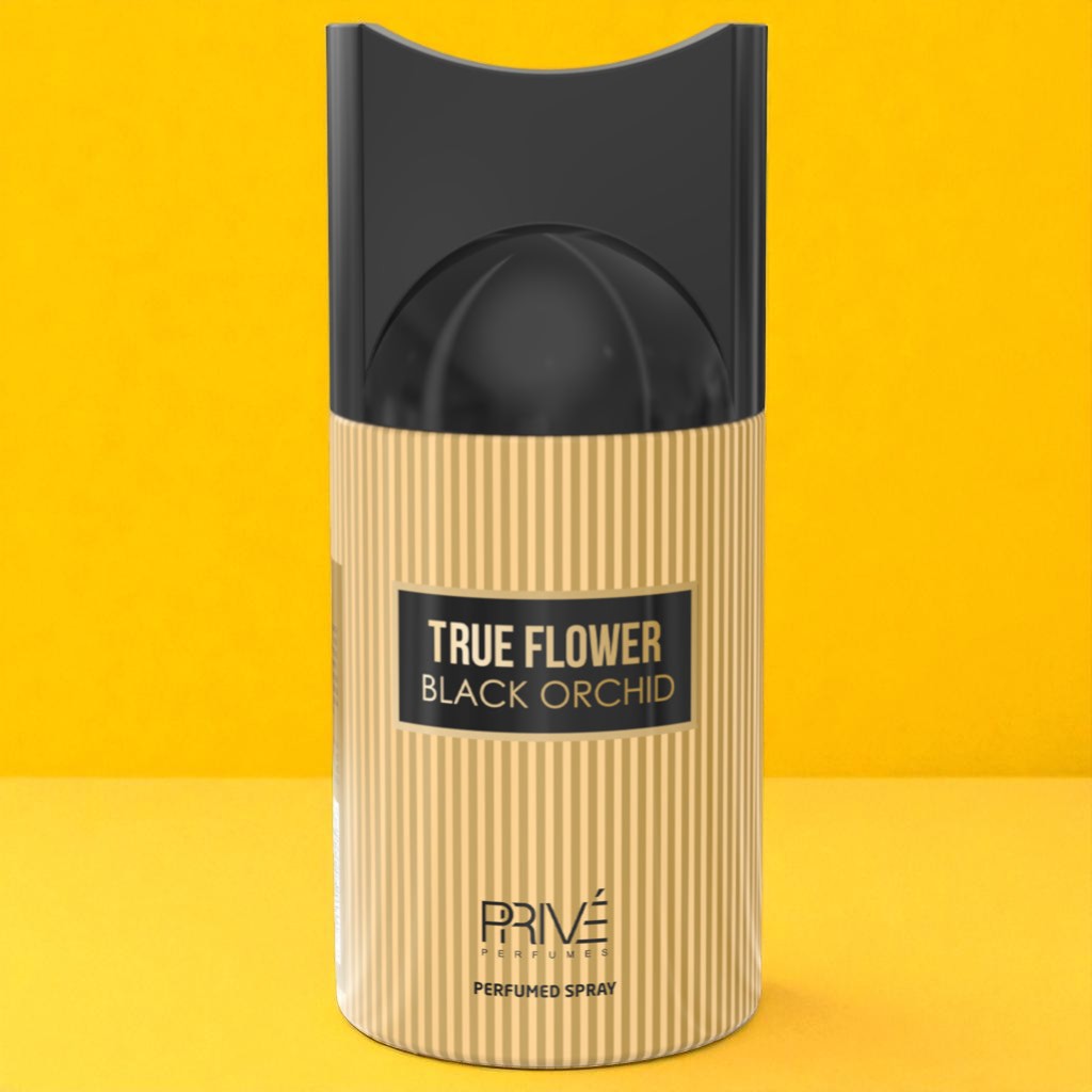 PRIVE TRUE FLOWER BLACK ORCHID Perfume Deodorant 250ML – 6 Pack