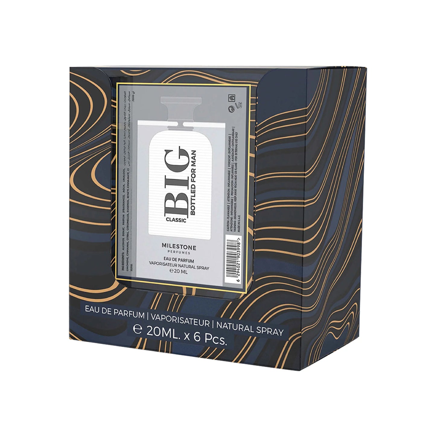 MILESTONE Big Bottled Classic (Pour Homme) Eau De Parfum 5x 20ml Plus 1 Free Tester