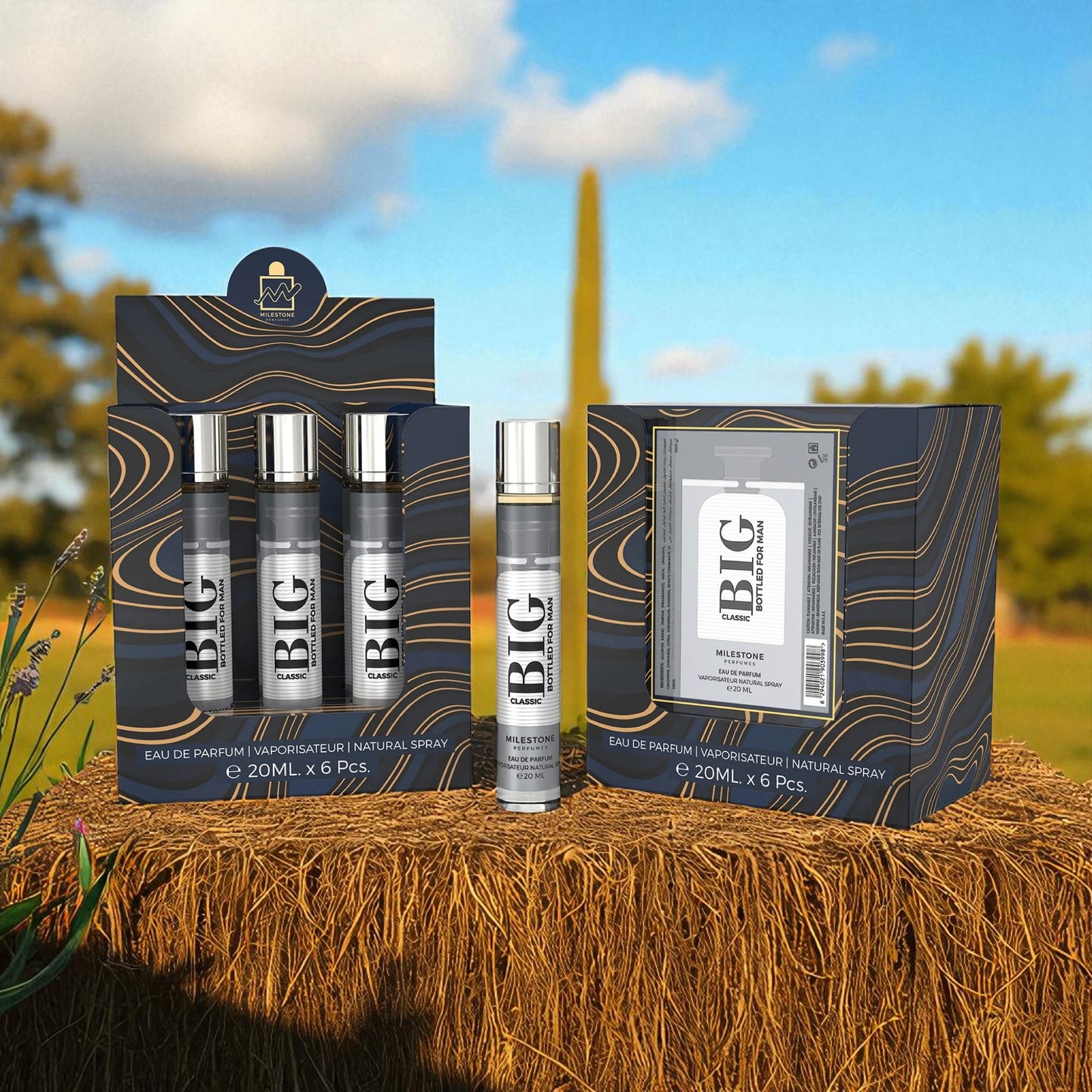 MILESTONE Big Bottled Classic (Pour Homme) Eau De Parfum 5x 20ml Plus 1 Free Tester