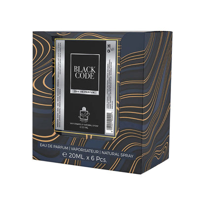 MILESTONE Black Code (Pour Homme) Eau De Parfum 5x 20ml Plus 1 Free Tester