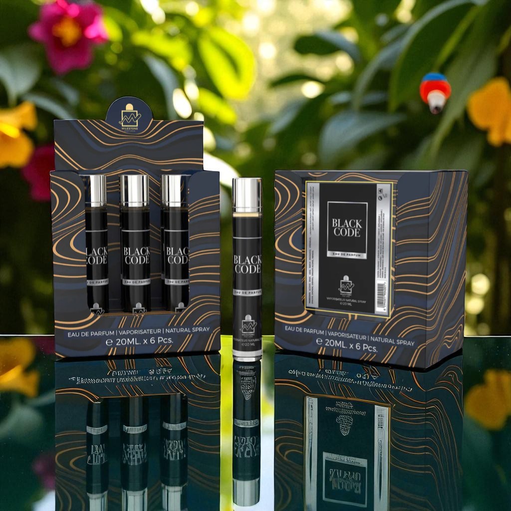 MILESTONE Black Code (Pour Homme) Eau De Parfum 5x 20ml Plus 1 Free Tester
