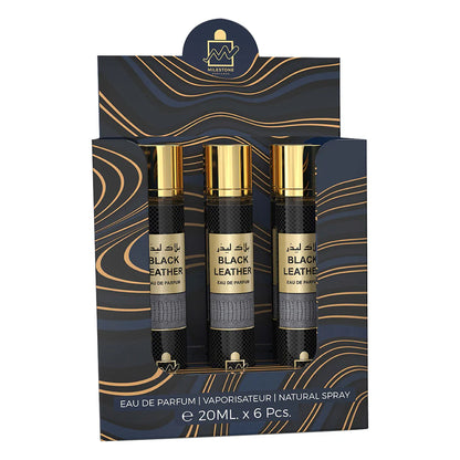 Milestone Black Leather Eau De Parfum 5x 20ml Plus 1 Free Tester