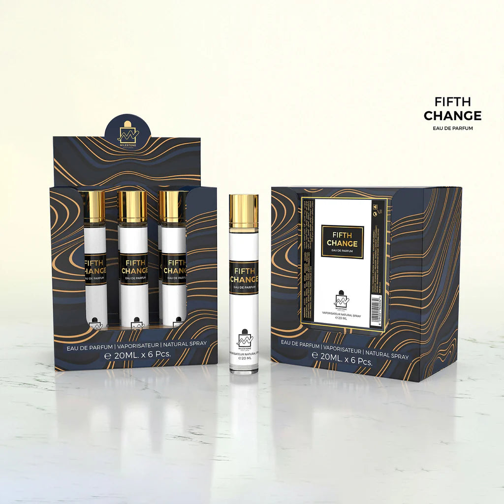 MILESTONE FIFTH CHANGE (Pour Femma) Eau De Parfum 5x 20ml Plus 1 Free Tester