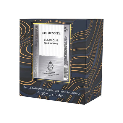 MILESTONE L'IMMENSITE CLASSIC POUR HOMME Eau De Parfum 5x 20ml Plus 1 Free Tester