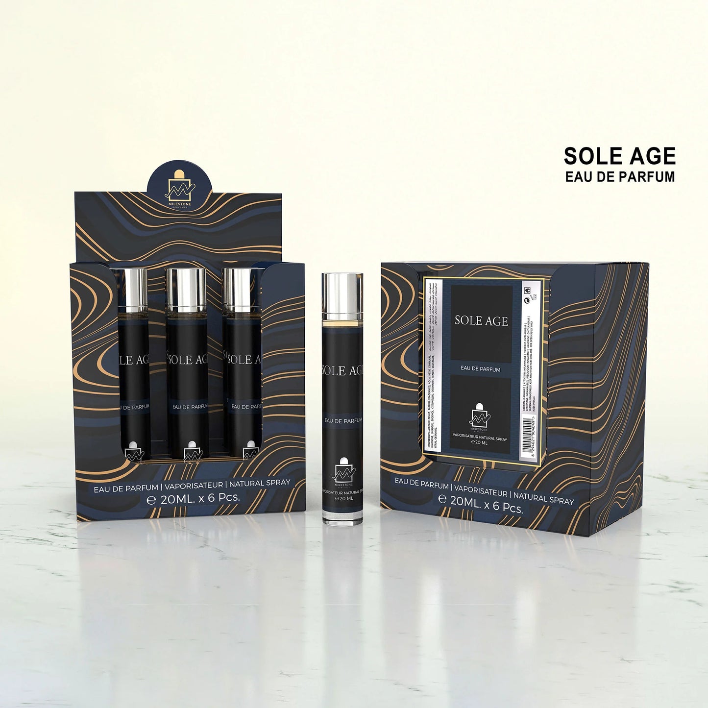 MILESTONE SOLE AGE Pour Homme Eau De Parfum 5x 20ml Plus 1 Free Tester